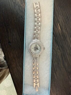 Jennifer Lopez Silver Crystal-Accent Women's Bracelet Watch